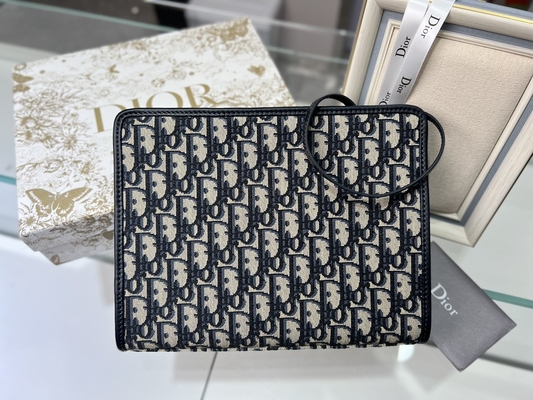 2 em 1 jacquard oblíquo azul do malote de Mini Dior 30 Montaigne