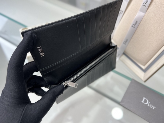 CD vertical gravado Christian Dior Mens Wallet Diamond Zippered