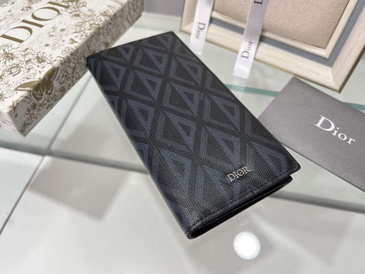 CD vertical gravado Christian Dior Mens Wallet Diamond Zippered
