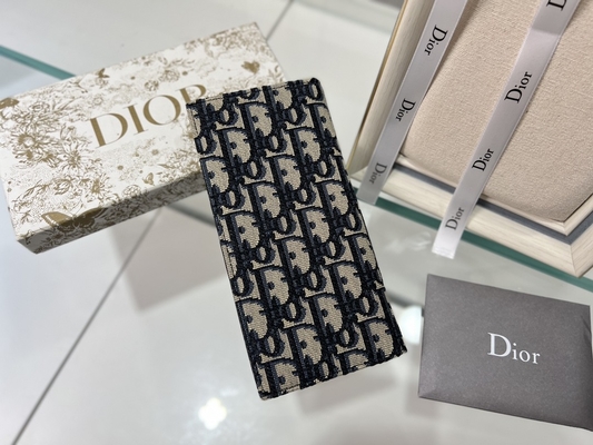 CD vertical gravado Christian Dior Mens Wallet Diamond Zippered