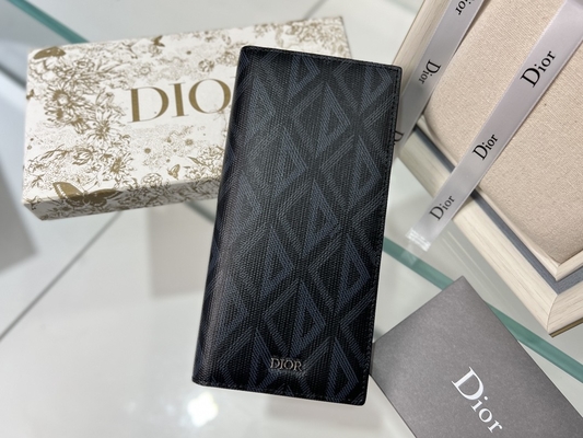 CD vertical gravado Christian Dior Mens Wallet Diamond Zippered