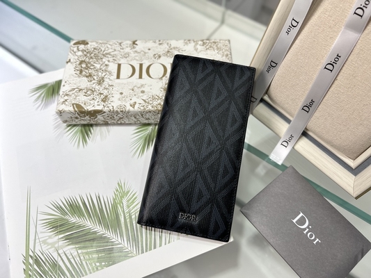 CD vertical gravado Christian Dior Mens Wallet Diamond Zippered