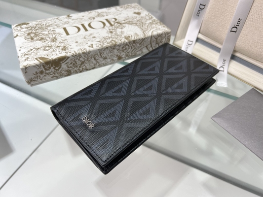 CD vertical gravado Christian Dior Mens Wallet Diamond Zippered