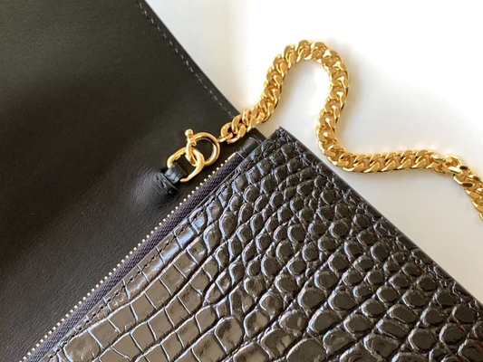 Corrente Kate Small Tassel do ouro do saco do preto de YVES SAINT LAURENT da pele de bezerro