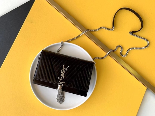 Saint médio Laurent Woc Zipper Closure de Kate Tassel Red YVES SAINT LAURENT