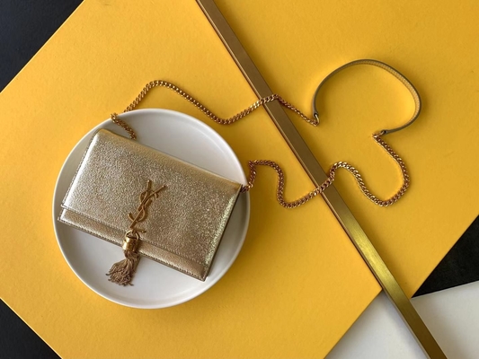 Saint médio Laurent Woc Zipper Closure de Kate Tassel Red YVES SAINT LAURENT