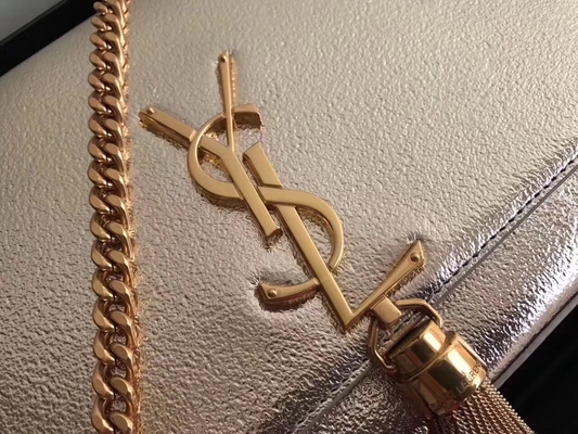 Saco do Woc de Saint Laurent YVES SAINT LAURENT do poliéster das correias ajustáveis com prata do fechamento do zíper
