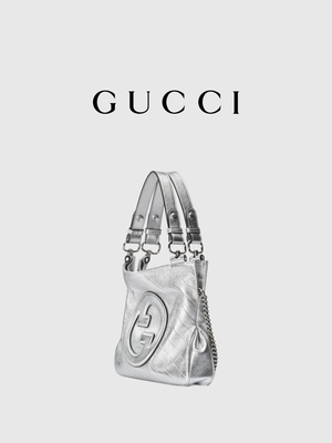 Gucci Blondie Tote Bag Luxury Silver White pequeno marcou senhoras bolsa