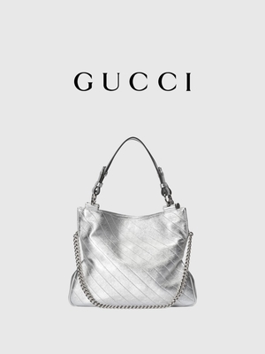 Gucci Blondie Tote Bag Luxury Silver White pequeno marcou senhoras bolsa