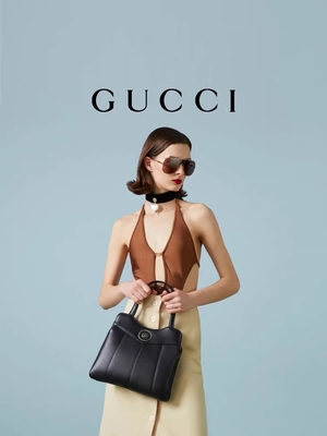 Silhuetas de couro de Tone Gucci Tote Mini Classic do paládio
