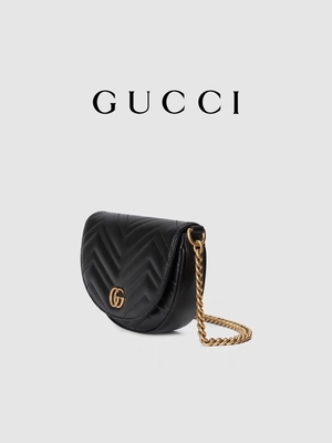 GG marcado de couro preto Marmont Tote Bag Quilted Matelasse de Bag Chain do mensageiro