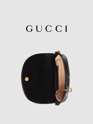 GG marcado de couro preto Marmont Tote Bag Quilted Matelasse de Bag Chain do mensageiro