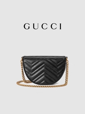 GG marcado de couro preto Marmont Tote Bag Quilted Matelasse de Bag Chain do mensageiro
