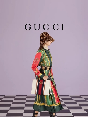 Lona branca Mini Blue Striped Tote Bag do algodão de Gucci que bloqueia G