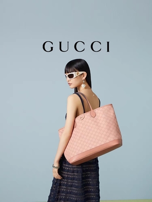Viagem média do GG Tote Shoulder Bag For Business de Gucci Ophidia da lona cor-de-rosa