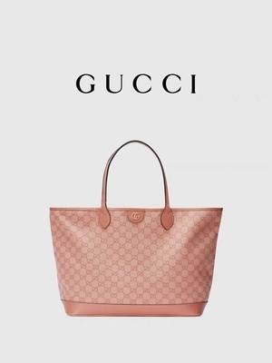 Viagem média do GG Tote Shoulder Bag For Business de Gucci Ophidia da lona cor-de-rosa
