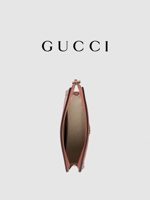 Malote da embreagem de Mini Pink Canvas Leather Ophidia Gucci com fechamento do fecho de correr