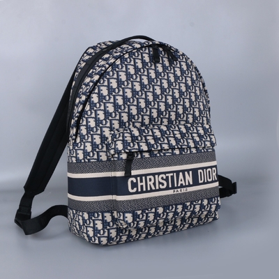 Desenhista Small Diortravel Backpack Dior Oblique Jacquard azul