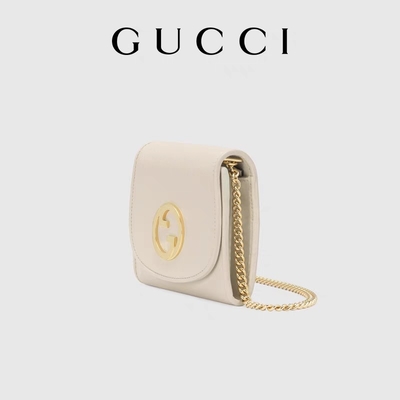 O costume de couro branco marcou sacos bolsa média de Blondie Gucci