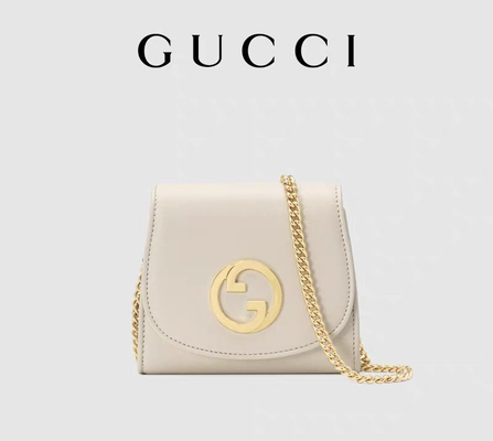 O costume de couro branco marcou sacos bolsa média de Blondie Gucci