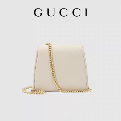 O costume de couro branco marcou sacos bolsa média de Blondie Gucci