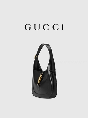 Jackie Bag By Gucci Time 1961 de couro preto honrou acessórios dourados clássicos