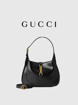 Jackie Bag By Gucci Time 1961 de couro preto honrou acessórios dourados clássicos