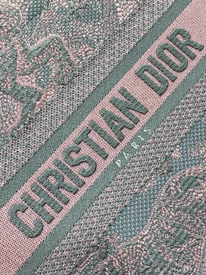 Christian Dior Booktote Pink And Gray pequeno Toile De Jouy Sauvage Embroidery