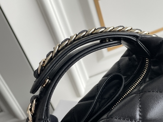 Bolsa da moeda de Mini Fabric Chanel Flap Bag do preto Ap3095 20 polegadas
