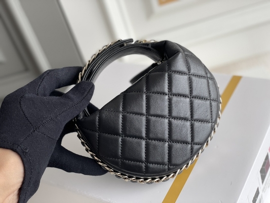 Bolsa da moeda de Mini Fabric Chanel Flap Bag do preto Ap3095 20 polegadas