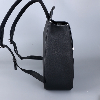 Vitela de couro de Christian Dior Gallop Backpack Black Grained dos fundamentos dos homens