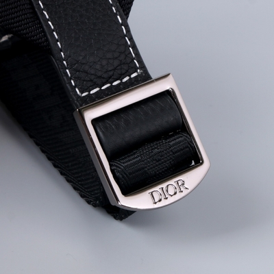 Vitela de couro de Christian Dior Gallop Backpack Black Grained dos fundamentos dos homens