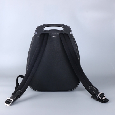 Vitela de couro de Christian Dior Gallop Backpack Black Grained dos fundamentos dos homens