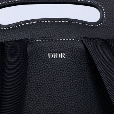 Vitela de couro de Christian Dior Gallop Backpack Black Grained dos fundamentos dos homens