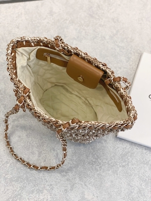 Cusomised marcou o plutônio de Bag 22P Chanel Straw Raffia Bag do mensageiro