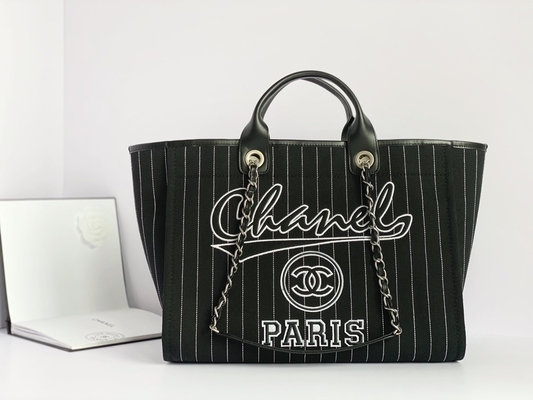 Grande feito sob encomenda marcado ensaca a bolsa Metalblack de Chanel 2,55 da pele de bezerro do algodão e o branco