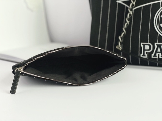 Grande feito sob encomenda marcado ensaca a bolsa Metalblack de Chanel 2,55 da pele de bezerro do algodão e o branco