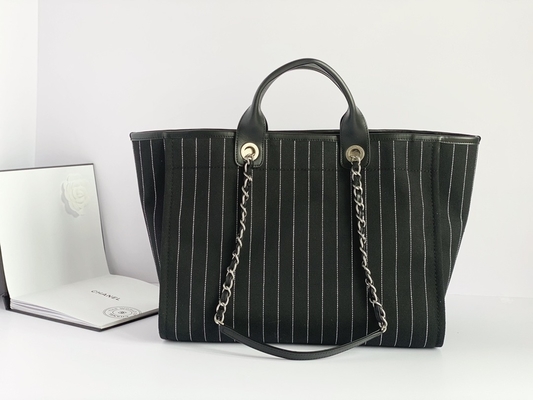 Grande feito sob encomenda marcado ensaca a bolsa Metalblack de Chanel 2,55 da pele de bezerro do algodão e o branco