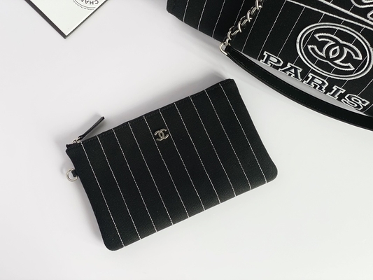 Grande feito sob encomenda marcado ensaca a bolsa Metalblack de Chanel 2,55 da pele de bezerro do algodão e o branco