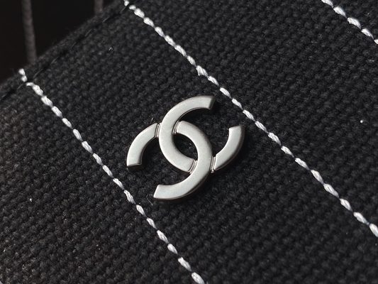 Grande feito sob encomenda marcado ensaca a bolsa Metalblack de Chanel 2,55 da pele de bezerro do algodão e o branco