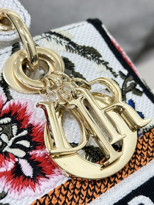 Saco marcado feito sob encomenda multicolorido de Dior Medium D Lite dos sacos de Petites Fleurs