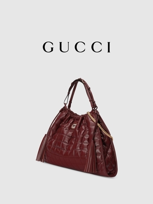 6Inch a guarnição de couro carmesim Preloved marcou o saco Diana Gucci Handbag