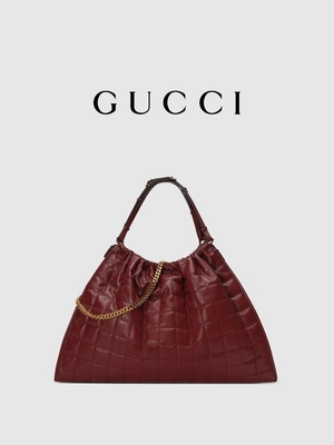6Inch a guarnição de couro carmesim Preloved marcou o saco Diana Gucci Handbag