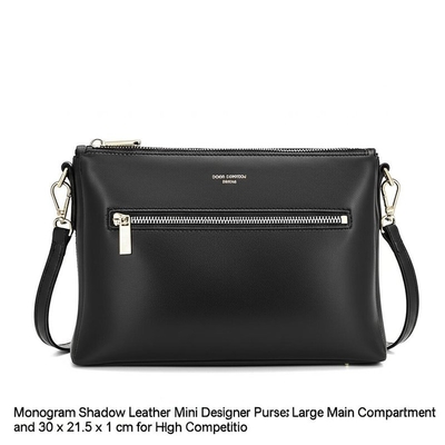 Mini Bolsas de Designer em Couro Monogram Shadow, Compartimento Principal Grande e 30 x 21,5 x 1 cm para Alta Competição